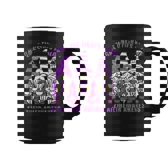 Gnome One Fights Alone Alzheimer Awareness Purple Ribbon Coffee Mug - Thegiftio UK