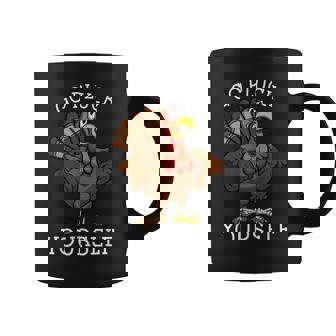 Go Pluck Yourself Thanksgiving Angry Turkey Gobble Coffee Mug - Monsterry