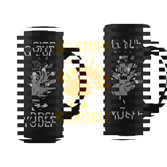 Go Stuff Yourself Thanksgiving Angry Turkey Gobble Coffee Mug - Monsterry