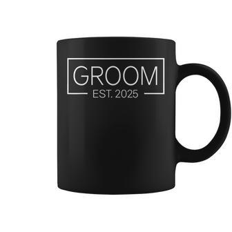 Groom Est 2025 Mr Hubby Bachelor Party Wedding Husband Graphic Print Coffee Mug - Monsterry