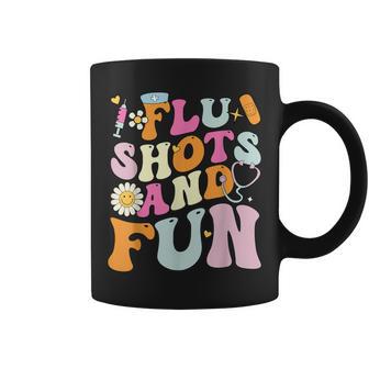 Groovy Flu Shots And Fun Back To School Nurse Coffee Mug - Monsterry