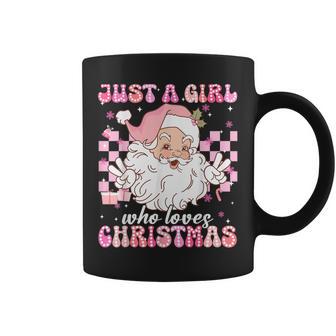 Groovy Just A Girl Who Loves Christmas Xmas Santa Claus Girl Coffee Mug | Seseable UK