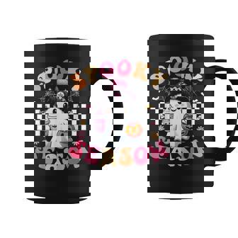 Groovy Retro Spooky Season Retro Ghost Halloween Coffee Mug - Seseable