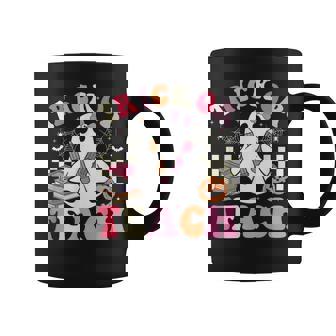 Groovy Teacher Halloween Trick Or Teach Retro Cute Ghost Coffee Mug - Thegiftio UK