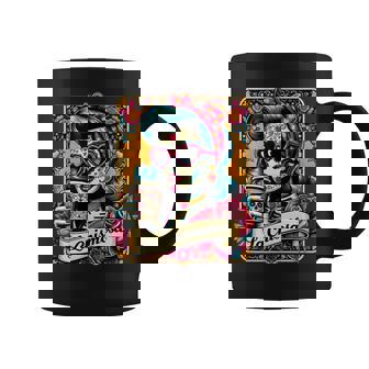 Halloween Latina Skeleton La Chismosa Tarot Card Mexican Coffee Mug - Seseable