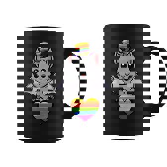 Halloween Lgbt Heart Bat Bats Hearts Rainbow Coffee Mug - Monsterry