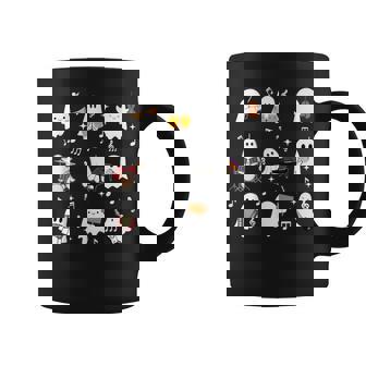 Halloween Music Teacher Ghost Playing Musical Instruments Coffee Mug | Seseable UK
