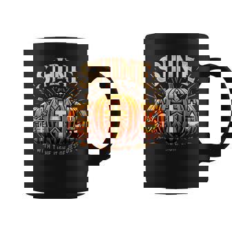 Halloween Scary Pumpkin Shine With Light Of Jesus Christian Coffee Mug - Monsterry