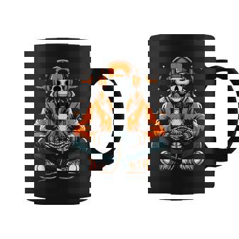 Halloween Skeleton Gamer Video Gaming Halloween Boys Coffee Mug - Monsterry