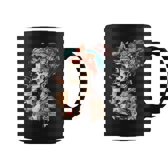 Halloween Skeleton Messy Bun Coffee Costume Mom Women Coffee Mug - Thegiftio UK