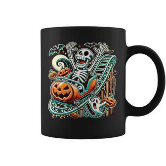 Halloween Skeleton Roller Coaster Coffee Mug - Monsterry