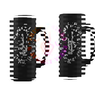 Halooween Tie Dye Thick Thighs Spooky Vibes Skeleton Hand Coffee Mug - Monsterry