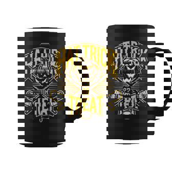 Hat Trick Or Treat Ice Hockey Halloween Fun Coffee Mug - Seseable