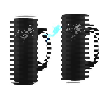 Heartbeat Scuba Diving Diver Underwater Dive Deep-Sea Swim Coffee Mug - Monsterry