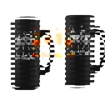 Hello Fall Autumn Leaves Pumpkin Wine Glasses Drinking Party Coffee Mug | Seseable UK