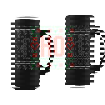 Where My Ho's At Ugly Christmas Sweater Couples Matching Coffee Mug | Mazezy