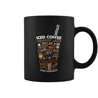 Iced Coffee Cup Coffee Lover But First Coffee Espresso Latte Graphic Print Coffee Mug - Monsterry