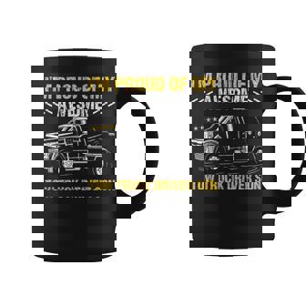 I'm Proud Of My Awesome Truck Driver Son Tow Truck Operator Coffee Mug - Monsterry