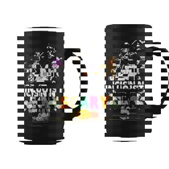 Inclusion Isn't Scary Slp Halloween Sped Teacher Skeleton Coffee Mug - Monsterry
