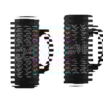 Infinite Love Repeating Rainbow Hearts Retro Valentines Day Coffee Mug - Monsterry