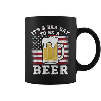 It's A Bad Day To Be A Beer Vintage Retro American Flag Coffee Mug - Monsterry DE