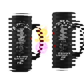It's Fine RPG Gamer Cat D20 Dice Fail Nerdy Geek Premium Graphic Print Coffee Mug - Monsterry