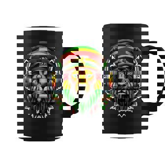 Jamaican Pride Rasta Reggae Lion With Music Headphones Coffee Mug | Seseable UK