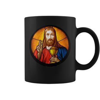 Jesus Holding Mass Last Supper Eucharist Holy Communion Coffee Mug - Monsterry UK