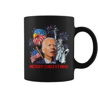 Joe Biden Confused Patriotic Merry Christmas For 4Th Of July Coffee Mug - Monsterry DE