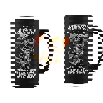 Just Here For The Turkey Legs T-Rex Dinosaur Medieval Knight Coffee Mug - Monsterry