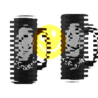 Keep Smiling Cute Happy Yellow Smile Face Positive Message Coffee Mug - Thegiftio UK