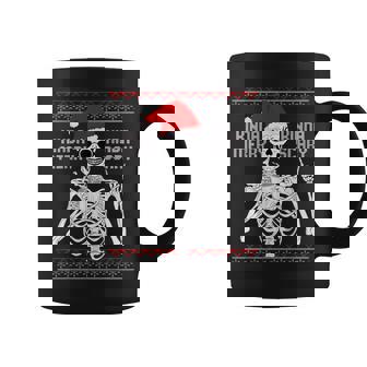 Kinda Merry Kinda Scary Ugly Christmas Sweater Skeleton Coffee Mug - Thegiftio UK