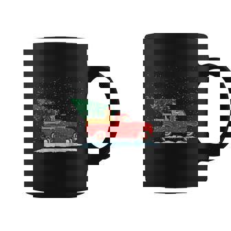 Labrador Retriever Vintage Red Pickup Truck Christmas Tree Coffee Mug - Monsterry