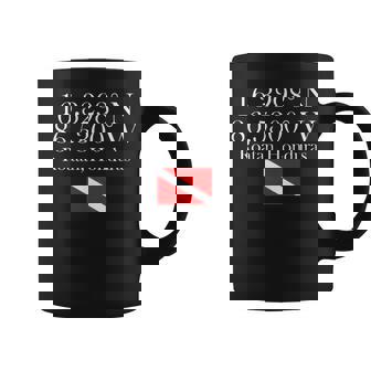 Latitude And Longitude Of Roatan Scuba Dive Souvenir Coffee Mug - Monsterry
