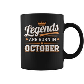 Legends Are Born October Crown And Stars Birthday Coffee Mug | Seseable UK
