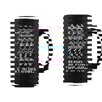 Let's Go Ghouls Cowgirl Skeletons Line Dancing Halloween Coffee Mug - Thegiftio