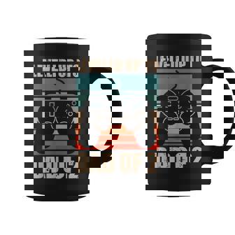 Leveled Up To Dad Of 2 Divertido Juego Para Papá Día Del Padre Taza de café - Regaloses
