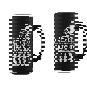 Life Is Wheelie Good Bicycle Pun Bike Rider Coffee Mug - Monsterry
