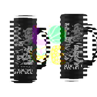 Love Basketball Ball Leopard Mardi Gras Fat Tuesday Parade Coffee Mug - Monsterry