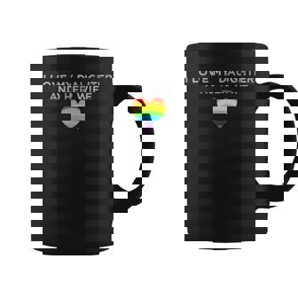 I Love My Daughter And Her Wife Rainbow Heart Queer Family Coffee Mug - Monsterry