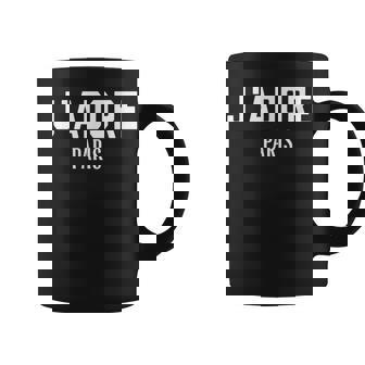 I Love Paris J-Adore Paris Francia Negro Gráfico Taza de café - Regaloses