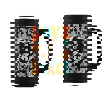 Love Peace Sign 60S 70S Outfit Hippie Groovy Girls Coffee Mug - Seseable