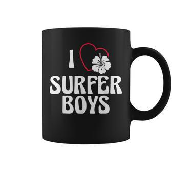 I Love Surfer Boys For Surfing Girls Coffee Mug - Monsterry