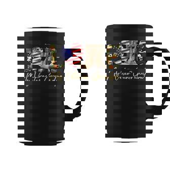 Love My Veteran Grandpa Usa Flag Camouflage Army Boots Proud Coffee Mug - Thegiftio UK