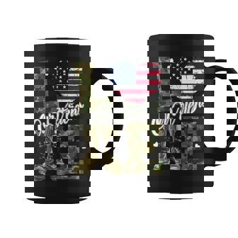 Love Our Veterans Heart Usa Flag Camouflage Army Boots Proud Coffee Mug - Thegiftio UK