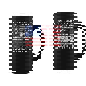 Loves Jesus And America Too Usa Patriotic Christian Coffee Mug - Thegiftio