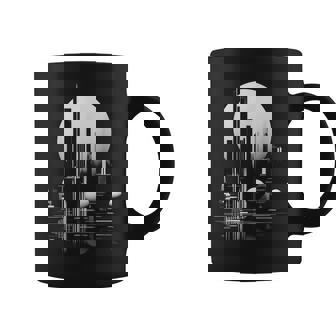 Luna Polígono Arte Gráfico Motivo Geométrico Luna Taza de café - Regaloses