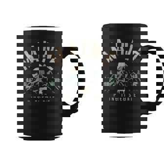 Maine Pine Tree State Moose Vintage Mountains Pride Hiking Coffee Mug - Monsterry