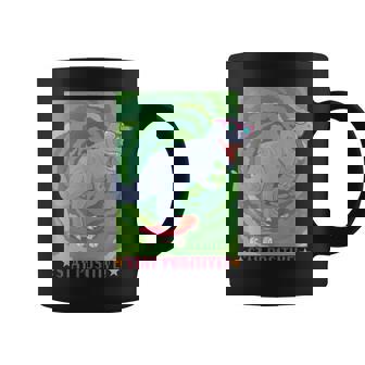 Mantente Positivo Patinando T-Rex Taza de café - Regaloses