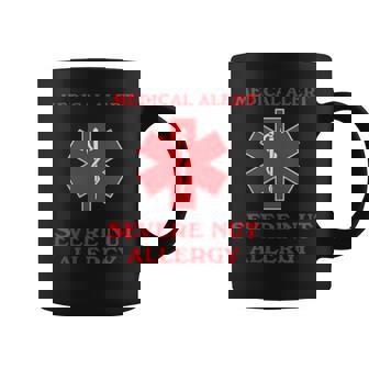Medical Alert Severe Nut Allergy Awareness Graphic Print Coffee Mug - Monsterry